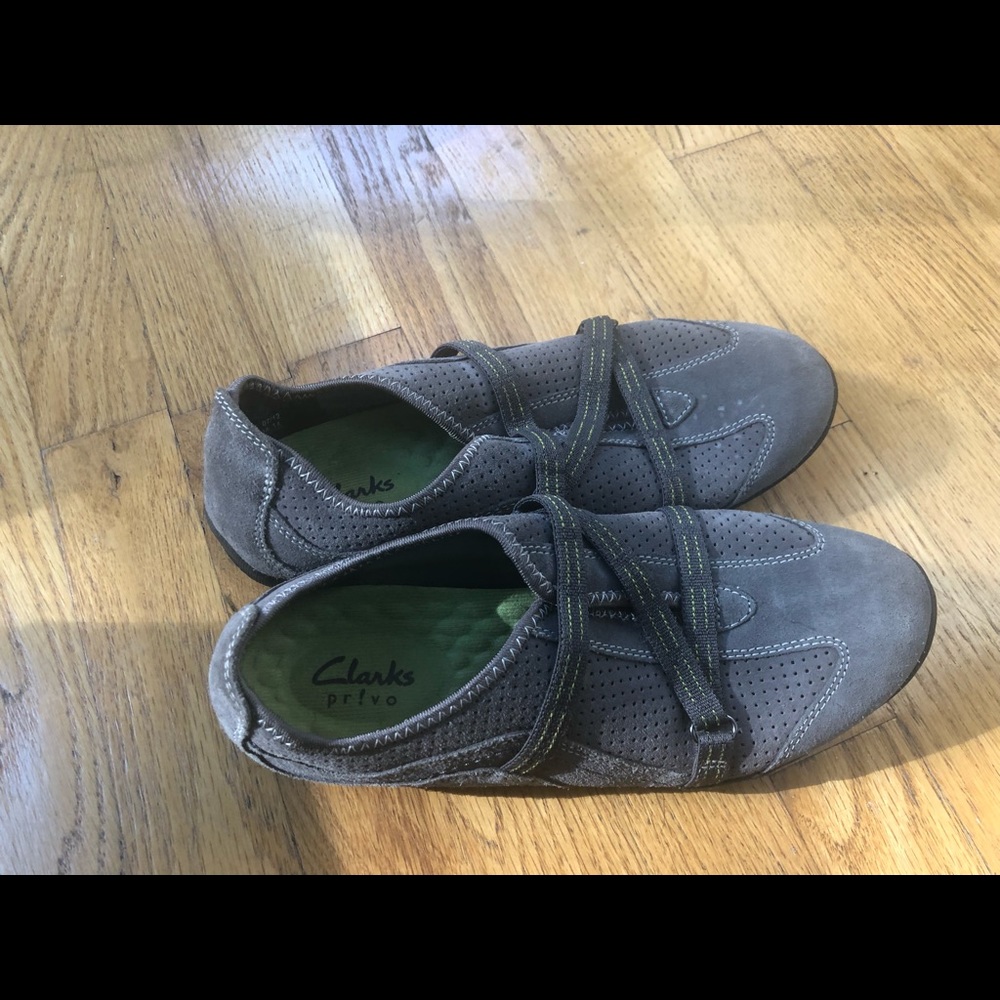 Gray Clarks sneaker
